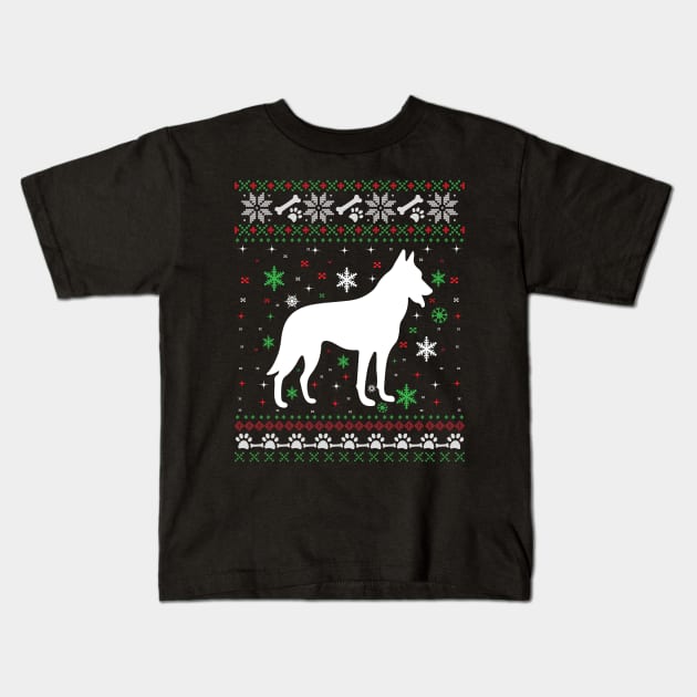 Dog ugly Christmas sweater Kids T-Shirt by MZeeDesigns